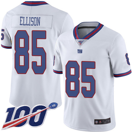 Men New York Giants #85 Rhett Ellison Limited White Rush Vapor Untouchable 100th Season Football NFL Jersey
